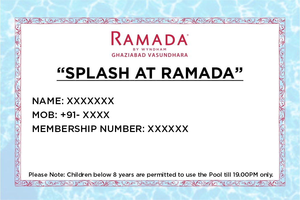 Splash at Ramada membership card